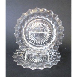 2 Vintage American Fostoria Salad/Dessert 8" Plates Elegant Depression Glassware